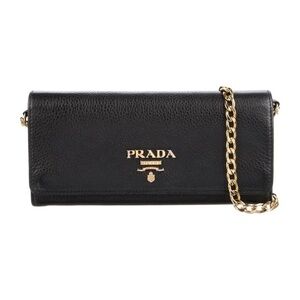 Prada Vitello Grain Wallet On Chain​​​